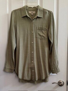Womens Thread & Supply Button Up Shirt Sage Green Long Sleeve Sz Small NWOT